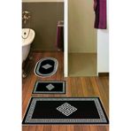 Alanur Home Eko Trend Djt 3 Lü Yıkanabilir Kaymaz Taban Banyo Paspas Seti 656m Modern Siyah 656M-banyo-paspas-K-S