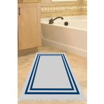 Alanur Home Eko Trend Djt Banyo Paspası Yıkanabilir Kaymaz Taban 1696 Bordürlü Gri Lacivert 1696-Trend-Banyo