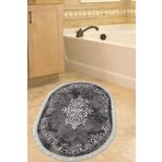 Alanur Home Eko Trend Djt Banyo Paspası Yıkanabilir Kaymaz Taban 616 Oval Klasik Gri 616-Trend-Banyo-Oval