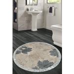 Alanur Home Eko Trend Djt Banyo Paspası Yıkanabilir Kaymaz Taban 660m Yuvarlak Suluboya Bej 660M-Trend-Banyo-Yuvarlak