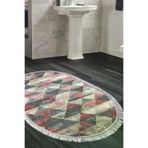 Alanur Home Eko Trend Djt Banyo Paspası Yıkanabilir Kaymaz Taban 661 Oval Iskandinav Pudra 661-Trend-Banyo-Oval
