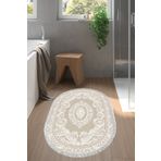 Alanur Home Eko Trend Djt Banyo Paspası Yıkanabilir Kaymaz Taban 747 Oval Klasik Bej 747-Trend-Banyo-Oval