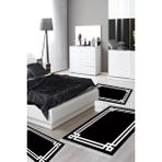 Alanur Home Eko Trend Djt Yıkanabilir Kaymaz Taban 3 Lü Yatak Odası Takımı 1669 Modern Siyah