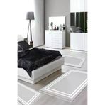 Alanur Home Eko Trend Djt Yıkanabilir Kaymaz Taban 3 Lü Yatak Odası Takımı 1696 Bordürlü Gri Beyaz 1696-yatak-3-pcs-K-S
