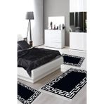 Alanur Home Eko Trend Djt Yıkanabilir Kaymaz Taban 3 Lü Yatak Odası Takımı F5035 Modern Siyah
