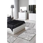 Alanur Home Eko Trend Djt Yıkanabilir Kaymaz Taban 3 Lü Yatak Odası Takımı MU118 Modern Gri