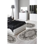 Alanur Home Eko Trend Djt Yıkanabilir Kaymaz Taban Oval 3 Lü Yatak Odası Takımı 762 Osmanli Gri 762-yatak-3-pcs-oval-K-S-Oval