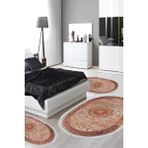 Alanur Home Eko Trend Djt Yıkanabilir Kaymaz Taban Oval 3 Lü Yatak Odası Takımı P1356 Vintage Kırmızı