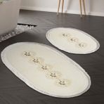 Alanur Home Eyfel Saçaklı Banyo Takımı 2 Pcs Krem - Ekru