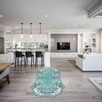 Alanur Home Karanfil Lazer Kesim Kaymaz Taban Dijital Baskı Renkli 80x150 cm Salon Halı