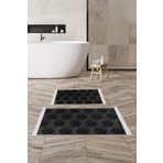 Alanur Home Kaymaz Taban Djt Klozet Takımı Trend Saçaklı Geometrik E5016 Siyah