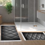 Alanur Home Kaymaz Taban Djt Klozet Takımı Yıldız Deri Saçaklı Geometrik E5013 Siyah