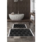 Alanur Home Kaymaz Taban Djt Klozet Takımı Yıldız Deri Saçaklı Geometrik E5016 Siyah