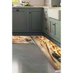 Alanur Home M12297-mutfak-2-pcs-K-S Eko Trend Djt 2 Li Yıkanabilir Kaymaz Taban Mutfak Halısı Seti M12297 Mutfak Kahve