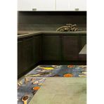 Alanur Home M12305-mutfak-2-pcs-K-S Eko Trend Djt 2 Li Yıkanabilir Kaymaz Taban Mutfak Halısı Seti M12305 Mutfak Siyah