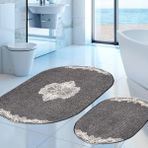Alanur Home Mary Cordone Welsoft Aplikli Oval Klozet Takımı Antrasit 2 Parça