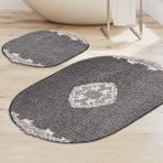 Alanur Home Mary Sarma Welsoft Aplikli Oval Klozet Takımı Antrasit 2 Parça