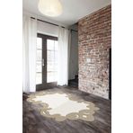 Alanur Home Papatya Lazer Kesim Kaymaz Taban Dijital Baskı Krem 80x200 cm Salon Halı