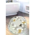 Alanur Home S1030-Trend-Banyo-Oval Eko Trend Djt Banyo Paspası Yıkanabilir Kaymaz Taban S1030 Oval Modern Krem