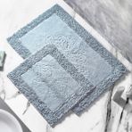 Alanur Home Salina Cotton Makarnalı Yıkanabilir 2'li Paspas Seti Klozet Takımı Gri
