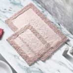 Alanur Home Salina Cotton Makarnalı Yıkanabilir 2'li Paspas Seti Klozet Takımı Pudra