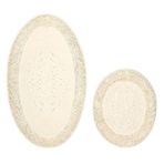 Alanur Home Salina Oval Krem Cotton Makarnalı 2'li Paspas