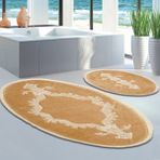 Alanur Home Sırma Welsoft Dantelli Saçaklı Oval Klozet Takımı 2 Pcs Cappuccino