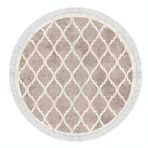 Alanur Home Star Kaymaz Pamuk Tabanlı Saçaklı Yuvarlak Krem Dijital Baskı Halı