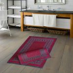 Alanur Home Venedik Şönil Dokuma Eskitme 2 Li Klozet Takımı Kırmızı