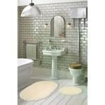 Alanur Home Zara Oval 2 Li Banyo Takımı (65 X 115 - 55 X 65 ) Krem ZARO15