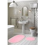Alanur Home Zara Oval 2 Li Banyo Takımı (65 X 115 - 55 X 65 ) Pembe ZARO15