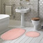 Alanur Home Zara Papatya Oval 2'li Set (65 x 115 - 55 x 65 ) Pudra