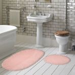 Alanur Home Zara Sıla Oval 2'li Set (65 x 115 - 55 x 65 ) Pudra