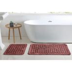 Alanur Mikonos Cotton Eskitme 2'li Paspas Seti Klozet Takımı Bordo