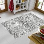 Alanur Trend Kaymaz Keçe Tabanlı Yıkanabilir Mutfak Halısı MU132 Gri - 80 x 150 cm