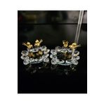 ALANYA HOME DECOR 2 pcsGold bird crystal ring riser 2 adet altın kuşlu kristal yüzüklük yükseltici 6x6x2,5 Cm