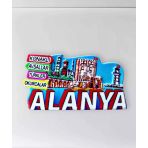 Alanya ( Konaklı , Avsallar , Türkler , Okurcalar) Temalı Polyester Kabartmalı Magnet 8 X 4,5 Cm (Kod:1107) Dekoratif Hediyelik Buzdolabı Süsü