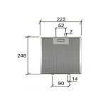 Alanya Yedek Parça 248 X 222 Mm Davlumbaz Aspiratör Filtresi Metal Yağ Filtresi 480122102126 C00344909, Whirlpool F3