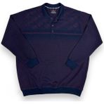 AlanyaXXL Büyük Beden Erkek Yakalı Desenli Pamuklu Geniş Kalıp Kazak - Bordo - 2XL
