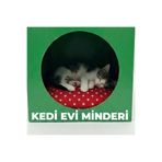 AlaPet Kedi Evi Minderi (Kedi Köpek Evi Kulübesi Yuvası) Kedi Yuvası Minderi Yumuşacık