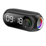 Alarmlı Bluetooth Fm Radyo Hoparlör + TF Kart + Aux + Saat Alarm Hoparlör Şarjlı Dijital Masa Saati
