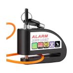 Alarmlı Fren Diski Motosiklet Diski Kilidi 110DB Alarm Güvenlik Kilidi 1,2m Hatırlatma Kablosu ve Taşıma Kılıfı ile 6mm Kalınlıkta Bisiklet Scooter Motosiklet Için