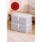 ALAS 2 Adet Çok Amaçlı Baza Altı Giysi & Yastık Mini Hurç - Gri - 40*30*26