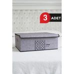 ALAS 3 Adet Baza Altı Keçe Kapaklı Organizer Kutu Hurç 50x40x19
