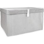 Alas Çok Amaçlı Organizer Kutu Maxi Çok Amaçlı Maxi Kapaklı Hurç Kutu Gri Çizgili 50*40*30 Cm - 1 Adet - Renkli