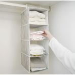 Alas Dolap Içi 4 Raflı Çok Katlı Dolap Içi Düzenleyici Organizer 24*29*64 cm - Gri - Beyaz - 1