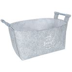 Alas Keçe Dikdörtgen 15x15x14 cm Gri Tahta Saplı Mini Sepet
