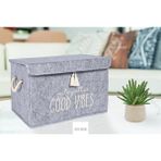 Alas Keçe Kapaklı Organizer Kutu Düzenleyici Kapaklı Kutu Gri 35*24*24 Cm - 1 Adet - Renkli