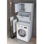 Alaska Çift Kirli Sepetli Banyo Dolabı, Beyaz