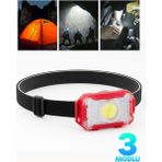 Alastor 3 Modlu Pilli Kafa Lambası Kampçı Tamirci Balıkçı Outdoor Kafa Feneri Işığı Dörtgen K4108 - Kırmızı - Siyah